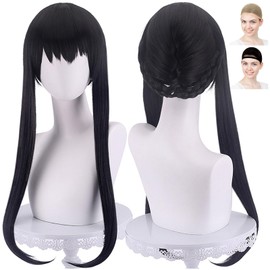 CaseEden 6017 Yol Forger Braided Braid Long Black Black Hair Cosplay Wig