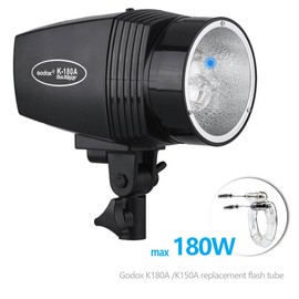 GODOX Flash Tube for 180W K180A Photography Strobe Light Bulb, 180W 110V Replacement Strobe Flash Ring for Godox K180A K150A Monolight