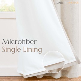 jinchan Linen Beige Curtains 72 Inch Long for Living Room Bedroom Farmhouse Grommet Top Light Filtering Window Drapes Lined Curtains 50x72 Crude 2 Panels