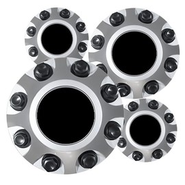 Fuel Rider Set of 4 Silver Center Caps Cover Compatible with 22011-2024 Chevy Silverado & GMC Sierra 2500/3500 HD Alloy Wheels Only - Silver/Black