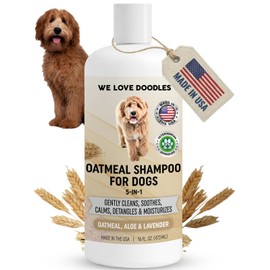 We Love Doodles- Champú de Avena Premium 5 en 1 para Perros, Suave para Pieles sensibles y con picazón, Alivia la picazón                             