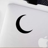 Transparent Decal Stickers of Crescent Moon Silhouette Symbol Icon (Black)