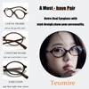 Teumire Retro Oval Glasses for Men Women 90s Style Blue