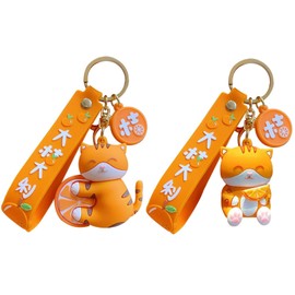 2 Pieces of Cat Keychains, Cute Cat Pendants, Fun Cartoon Pendants, Girls Keychains, Gift Keychains