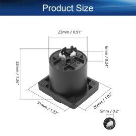 Heyiarbeit Mini XLR Female Adapter Coupler Adapters 4 Pin Femalea ABS Black for Recording Studio Video and Audio System LY-KNT043 3PCS