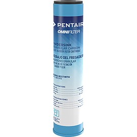 Pentair OMNIFilter GAC1 Carbon Water Filter, 10-Inch, Under Sink Granular Activated Carbon Replacement Cartridge, 10" x 2.5", 20 Micron, White