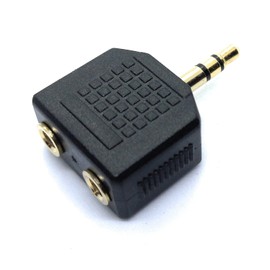 DRUT 3.5mm Stereo Jack to Twin 3.5mm Sockets Splitter Speaker, Headphone Cable Adapter, Gold Connectors