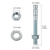 Wensilon 1/2x5-1/2" 10Pcs Inch Standard Fasteners for Heavy-Duty Zinc Wedge