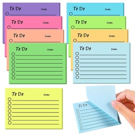 MANJIAMEI 9 Pack Fluorescent Color Sticky Notes, 450 Sheets Bright Colors Self Stick Lined Note Pads Planning List, Colorful to do List Memo Pads for Planner Reminder School Office Home Daily Use