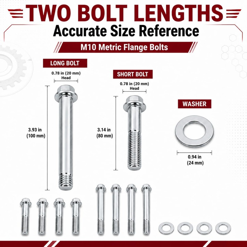 12 PCS M10-1.5 Engine Stand Bolt Kit Compatible with LS