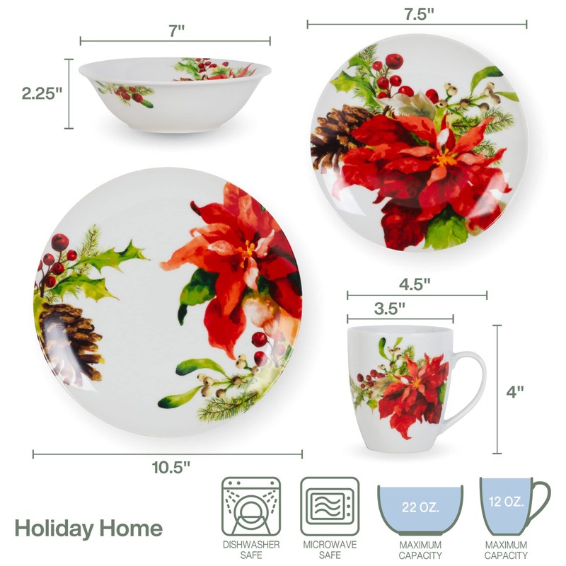 Fitz & Floyd Fitz and Floyd Holiday Home 32-Piece Dinnerware