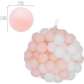 Trendbox 100 Colorful Ocean Ball (Ship from USA) for Babies Kids Children Soft Plastic Birthday Parties Events Playground Games Pool - Pink, White