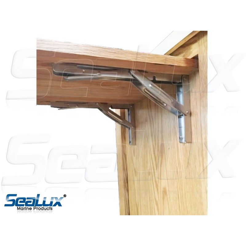 SeaLux Stainless Steel Folding Brackets 90 Degree Shelf, Bench, Table