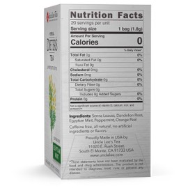 Uncle Lee’s Herbal Dieter’s Tea, Egyptian Mint – Senna Tea with Dandelion Root, Mint & Orange Peel, Natural Laxative, Caffeine-Free Tea Bags, 20 Count Ea (Pack of 2)