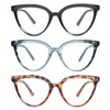 KoKoBin Cat Eye Reading Glasses for Women 3 Pack Stylish