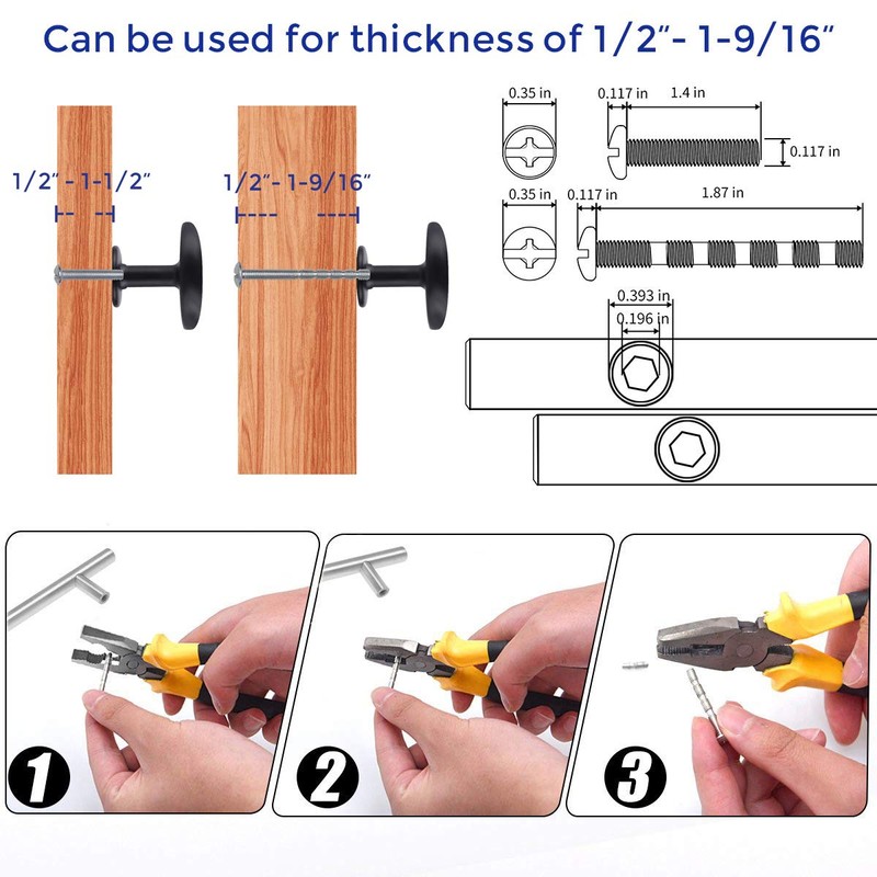 Ravinte 20 Pack Kitchen Cabinet Knobs Dresser Knobs Matte Black