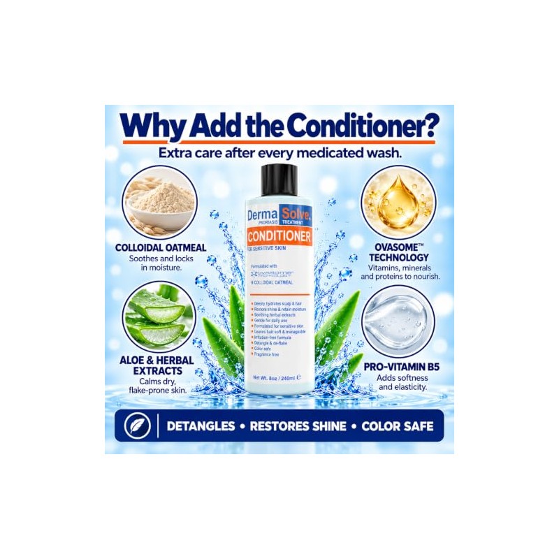 Dermasolve Champú Medicado Sin Caspa y Psoriasis Del Cuero Cabelludo
