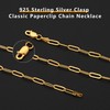 3mm Gold Paperclip Chain Necklace for Women, 22 Inches Gold