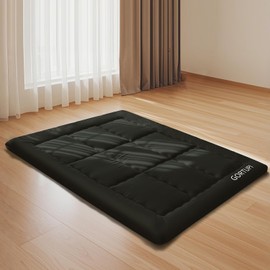 GORTUPI Twin Size Japanese Floor Futon Foldable Futon Mattress for Floor Tatami Mattress Portable Rollaway Bed for Guest Playmat for Kids Tatami Sleeping Pad Japanese Mattress for Adults Black A