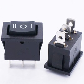 TWTADE / 4Pcs (ON)-OFF-(ON) SPDT Square Momentary Rocker Switch 3 Pin 3 Position 6A 250VAC/10A 125VAC Mini Car Auto Boat Rocker Toggle Switch (Quality Assurance for 1 Years) KCD1-2-123