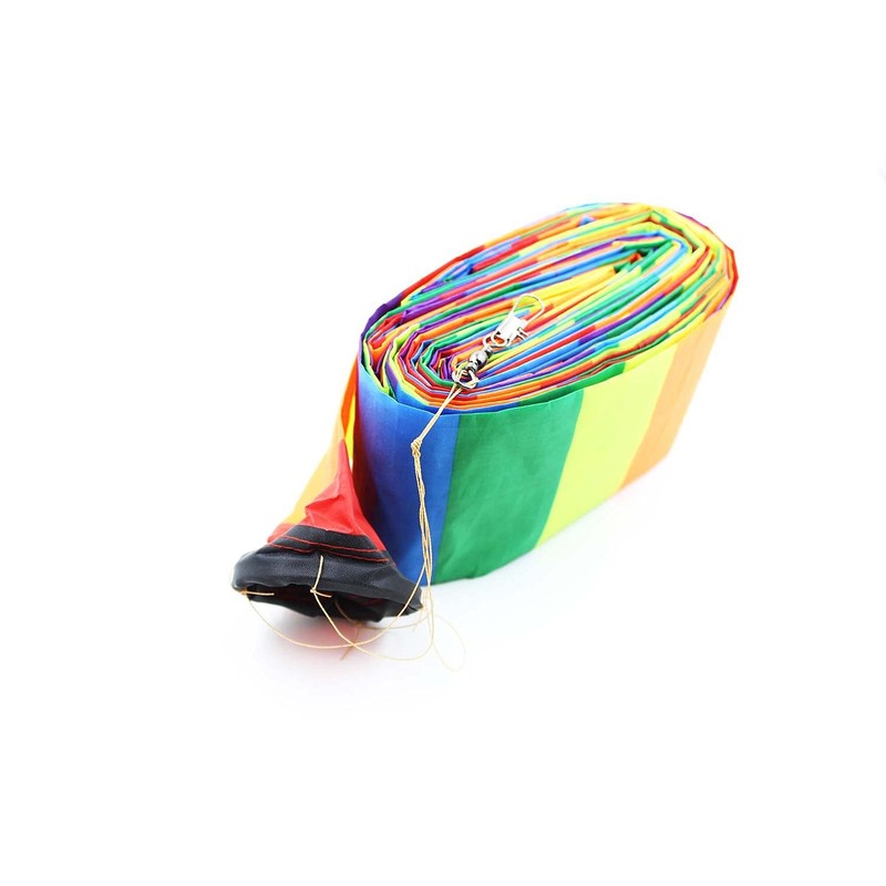 C Comcrosfly Rainbow Kite Tube Tail Outdoor Windsock with Connector,