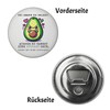 Avocado Kawaii Style Magnet with Bottle Opener Round with Saying