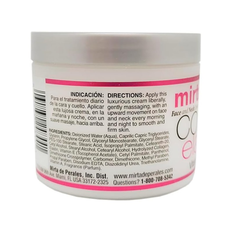Mirta de Perales Crema de colágeno elastina, 4 onzas (paquete