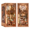 Fsolis Kit Book Nook,DIY Miniature Dollhouse,Kit 3D Wooden Puzzle Bookend,Booknook