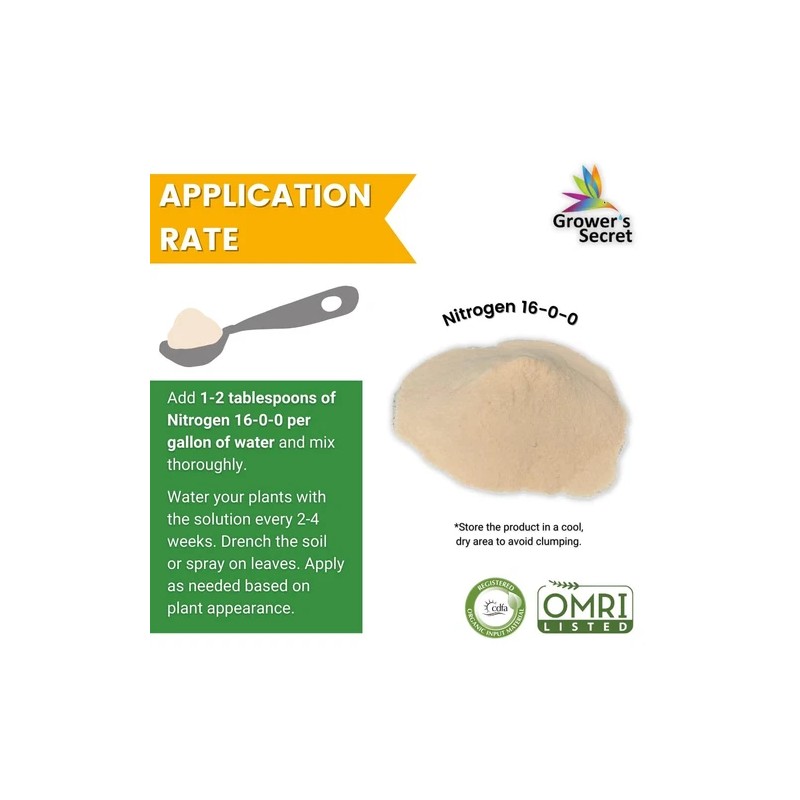 Grower's Secret Nitrogen 16-0-0 • Organic • Readily Available For