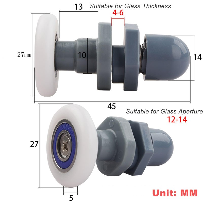 Qikuver Shower Cubicle Rollers, Sliding Door Rollers, Replacement Parts, Shower
