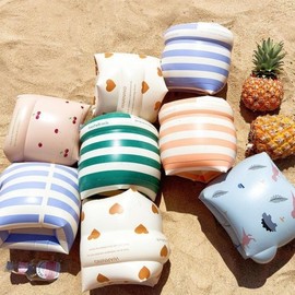 Adult & Kids' Inflatable Swimming Arm Floats Aesthetic Blue Stripe