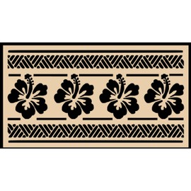 Island Hibiscus Border Stencil