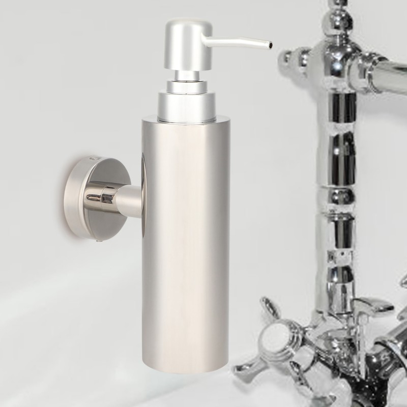 Wall Mounted Home Bathroom Stainless Steel Round Manual Hand Liquid