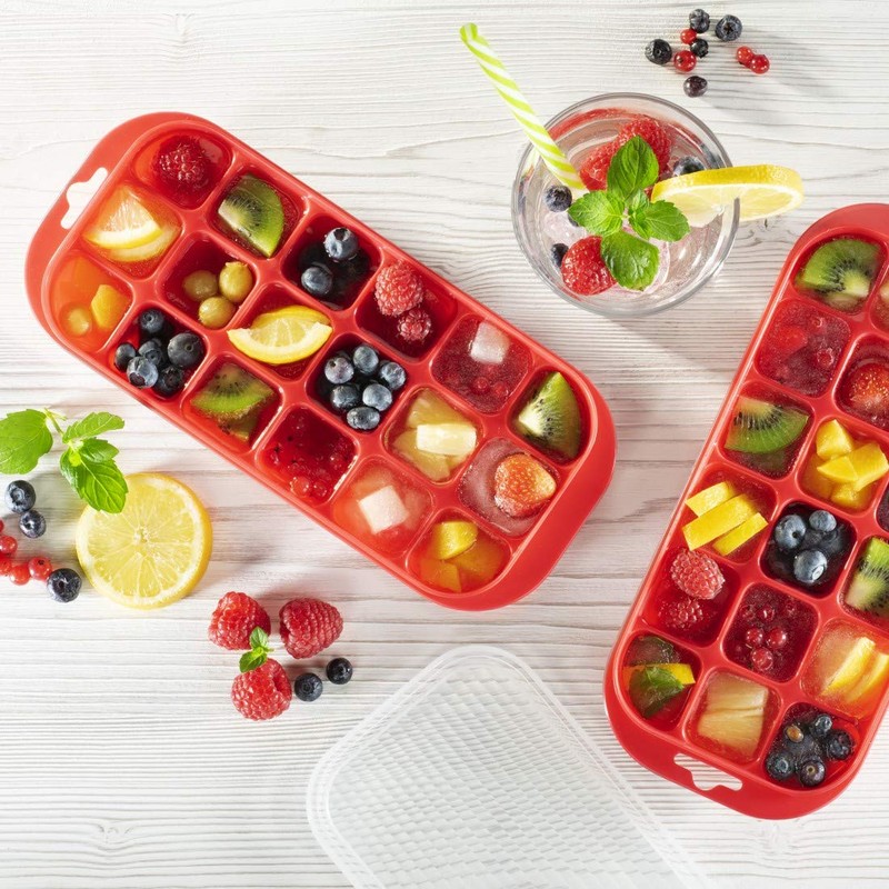 Xavax Set of 2 Ice Cube Trays with Lid (Ice