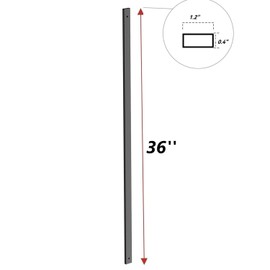 HZIU 51 Pack Deck Balusters 36'' Straight Baluster, Black Metal Deck Spindle and Stairs Railing with Screws,Hollow Rectangle Deck Balusters for Deck Railing Porch(36x1.2x0.4In)