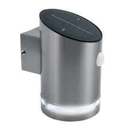 Luceco LED Solar Guardian Stainless Steel Wall Lantern with PIR Motion Sensor, 15 x 14 x 10 cm, 2 W, IP44 Rated, Black