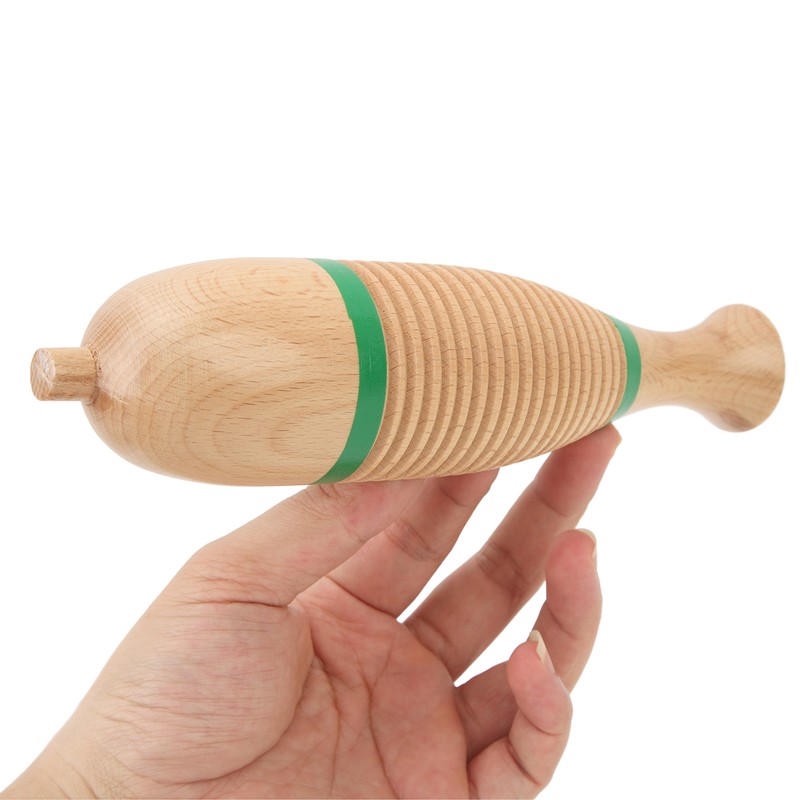 Fish Shaped Guiro Wooden Latin Percussion Musical Instruments with Rhythm