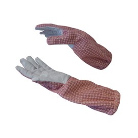 AGS Beekeeper gloves 3 Layer Ultra Ventilated Pink Bee keeping gloves beekeeping bee gloves 3-layer protection (Large)