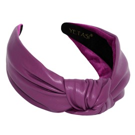 YETASI Headbands for Women Orchid Purple Unique Head bands for Women's Hair Faux Leather Knotted Headband for Women is a Top Knot Womens Headbands Fashion Designer