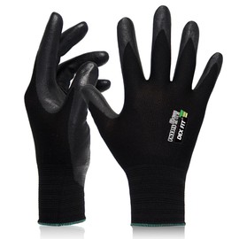 DEX FIT Sandy Nitrile Work Gloves FN331S, 3D-Comfort Fit, Heavy Duty Grip, Thin & Lightweight, Touch-Screen Fingers, Protective & Durable, Breathable & Cool, Machine Washable; Black (S) 12 Pairs
