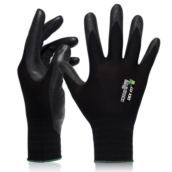 DEX FIT Sandy Nitrile Work Gloves FN331S, 3D-Comfort Fit, Heavy