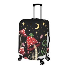 TODIYADDU Moon Mushroom Trolley Case Protective Sleeves for Students Double-sided Prints Thick Polyester Luggage Covers Stretchable Suitcase Protective Sleeves Ideal Gifts, S