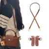 Jiesinlov 調整可能本革メッセンジャーバッグ取り替えショルダーベルト改造キット,適用 ル・プリアージュ ミニ(ブラウンゴールド)