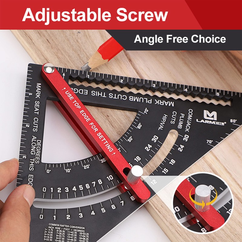 LARMEIL Carpenter Square, 7 inch Woodworking Tools Framing Square, Carpenter