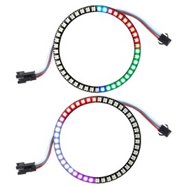 45 RGB LED Ring 45 X WS2812 5050 Full Colour with Integrated Drivers 45 Bits for Arduino Raspberry Pi ESP8266 Nodemcu DC5V (Pack of 2)