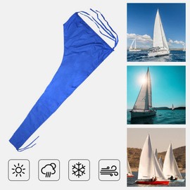 Ｂｅｓｇａ 600D Mainsail Cover, Boat Cover, Dustproof Cover Sail Cover Snow Cover Adjustable Strap Thickened Oxford Cloth Blue, 9 to 10 FT