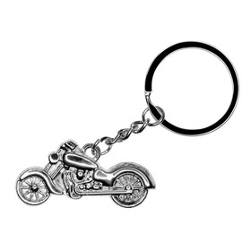 DonJordi Keyring Chopper Biker Metal – Gift Idea Lucky Charm Pendant Motorcycle Motorcyclist I Harley, silver
