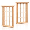 NUOBESTY 2pcs Miniature Wooden Window Frame 1/12 Scale Dollhouse Window