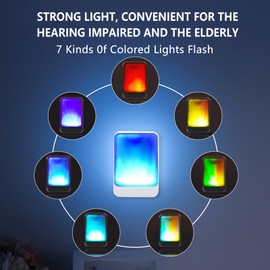Qepi Tiuo Loud Flash Doorbell with 7 Colors of Bright Light and 4 Volumes, Wireless Doorbells 600 feet,at Home/Office,Suitable for The Elderly, Hearing Impaired People,3 Transmitter with 5 Receivers