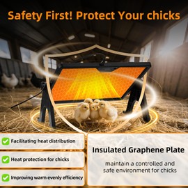 Brooder Plate for Chicks, Smart Chick Coop Heater Plate, Can Be Used for 25 Chickens,Chick Brooder Plate with Remote Control, Adjustable Temperature, Height and Angle, Coop Poultry Heating
